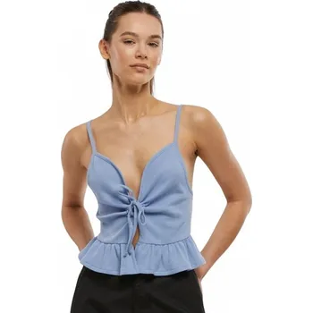 Letní top na ramínka s volánky Urban Classics Barva: Světle modrá, Velikost: L