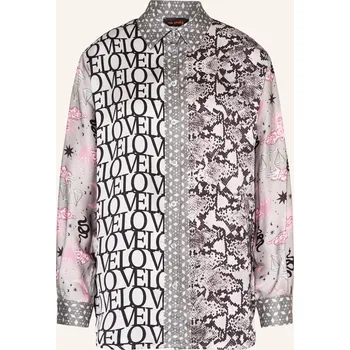 Dámská halenka Miss Goodlife Dámská Košilová Halenka Ze Saténu, šedá / černá...