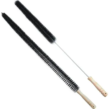Pomůcka pro obuv a oblečení Sada 2 flexibilních kartáčů S 70 cm a L 75 cm na čištění chladiče, sušičky, větracích otvorů a žmolků Nylonové štětiny Dřevěná rukojeť