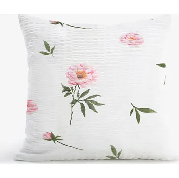 Povlak na polštářek Krepový povlak na polštář - Pivoňky 50 x 60 cm