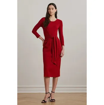 Dámské šaty Šaty Lauren Ralph Lauren červená barva, midi, přiléhavé, 200973598 33X, vel. XS