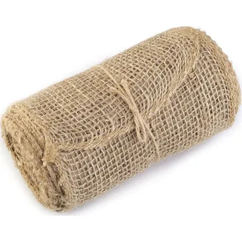 Stuha Jutová stuha šíře 14 cm režná přírodní 4.5 m