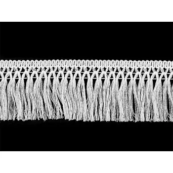 Galanterie Bavlněné třásně šíře 55 mm bílá 9 m