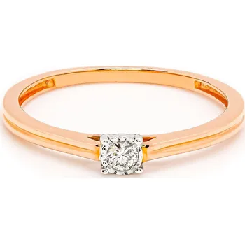 Prsten Zásnubní prsten z růžového zlata s diamantem RR671P11