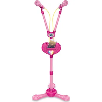 PLEJO Stojan se 2 mikrofony - růžová