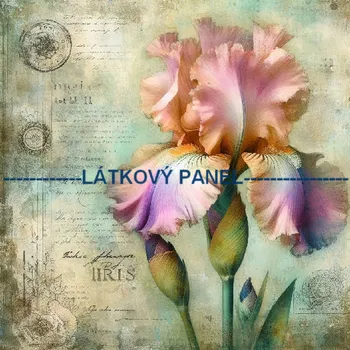 Látkový panel - Kosatec - KYT-315 Velikost: 20x20cm, Materiál: Úplet