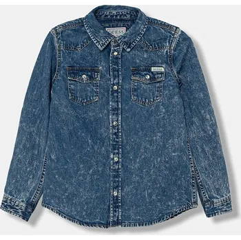 Chlapecká košile Dětská riflová košile Guess L5YH00.D4EU0.9BYA modrá 55X, vel. 166-175