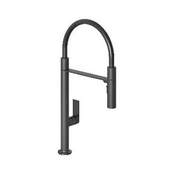 Vodovodní baterie Kludi Dřezová baterie s flexibilním ramenem, matná černá - 568596675