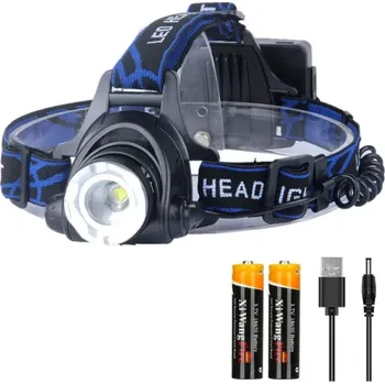 Čelovka Výkonná LED čelovka 50 W Zoomovatelná Vodotěsná IPX4 Dobíjecí 3 Režimy Světla 180° Paprsek Světla Noční Turistika Kempování
