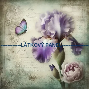 Látkový panel - Kosatec - KYT-312 Velikost: 20x20cm, Materiál: Bavlna