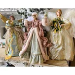 Dekorace Anděl s věnečkem a ve zdobných šatech Angel Chris - 28*16*46 cm