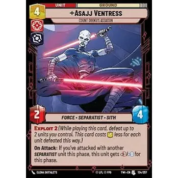 Sběratelská karetní hra Asajj Ventress 134/257 - Twilight of the Republic Typ karty: Foil