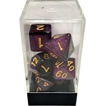 Příslušenství k deskovým hrám Sada kostek Starry Purple-Black/Gold Polyhedral - 7 kusů KAD15456