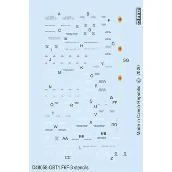Plastikový model Eduard F6F-3 popisky 1/48