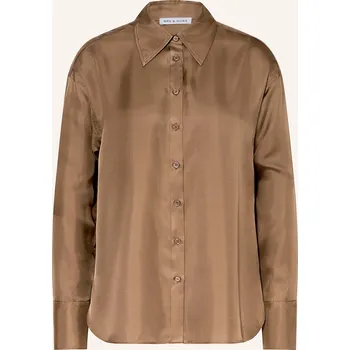 Dámská halenka Mrs & Hugs Dámská Košilová Halenka Z Hedvábí, hnědá, 34