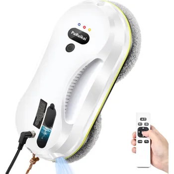 Robotický čistič oken Automatický čistič oken s dálkovým ovládáním Atomizovaný postřik 2800 Pa Podtlak 40ml nádrž Bezpečnostní lano 10 utěrek