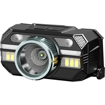 Čelovka Výkonná čelovka s LED světlem a zoomem 90° Dobíjecí USB C Červené světlo 5 režimů Hliník IP45 Svítilna 18650 baterie