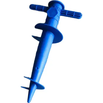 Plastový zemní stojan na slunečník 31 x 17 cm S hrotem a spirálou Nastavitelný držák Ideální pro písek i trávník Náhodná barva