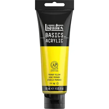 Vodová barva Liquitex Basics Umělecká barva akrylová, základní žlutá, 118 ml 1046410