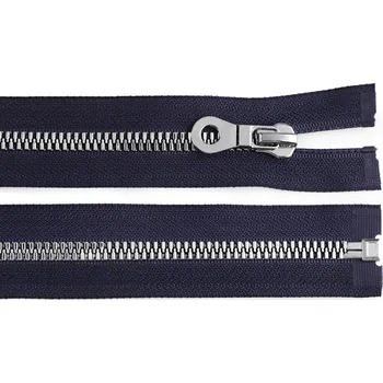 Zip Kostěný zip, imitace kovu No 8 délka 60 cm bundový Varianta: 330 modrá tmavá, Balení: 1 ks