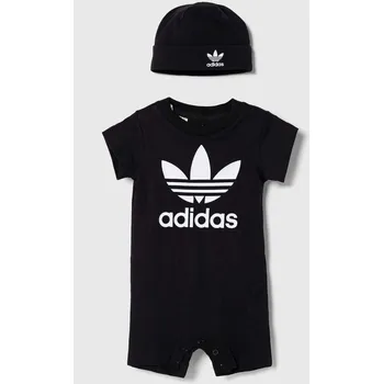 Dupačky Dětské bavlněné dupačky adidas Originals IS7257 černá 99X, vel. 74