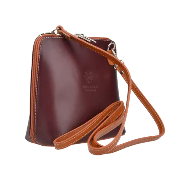 Kabelka NovaKabelka.cz Kožená italská crossbody kabelka Grana Bordo Camel