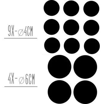 Samolepící etiketa Označto Sada štítků / nálepek, štítek černý "KOLEČKO" - 13ks
