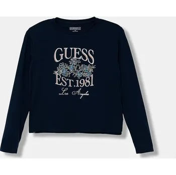 Dětské tričko s dlouhým rukávem Guess tmavomodrá barva, J5YI20 K6YW4 J5YI20.K6YW4.9BYA 59X, vel. 136-146