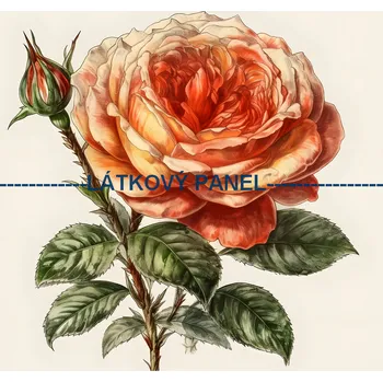 Látkový panel - Růže - KYT-56 Velikost: 25x25cm, Materiál: Teplákovina nepočesaná