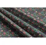 Orbytex Ubrus venkovní - kočárkovina kolečka na tmavě šedé Rozměry: 120x120, Tvar: Čtverec