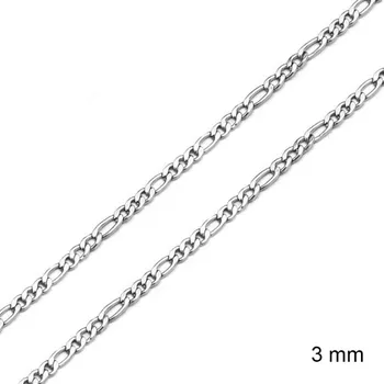 Náhrdelník Daniel Dawson Náhrdelník Figaro - 3 mm ocelový řetízek, chirurgická ocel NH1248/45 Stříbrná 45 cm 3 mm