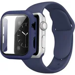 Řemínek + ochranné pouzdro s tvrzeným sklem pro Apple Watch S10 / S11 46mm Barva: Tmavě modrá