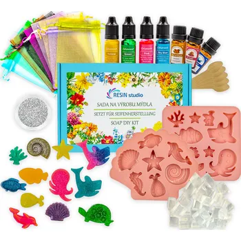 kreativní sada Dárková startovací sada na výrobu mýdel – mořští živočichové