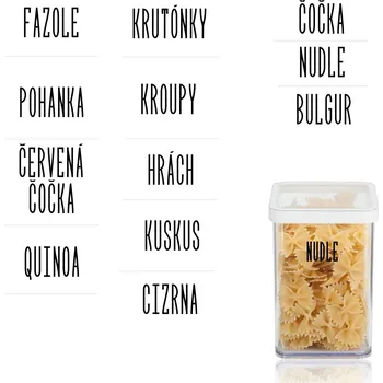 Samolepící etiketa Označto Sada 12ks štítků - Luštěniny a přílohy - SLIM Barva písma: Černá