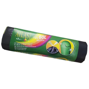 Pytle na odpadky Pytle na odpad 60l, 10ks, černé (zatahovací páska)