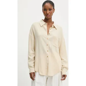 Pánská košile Lněná košile Answear.LAB LG1603 hnědá 84X, vel. S