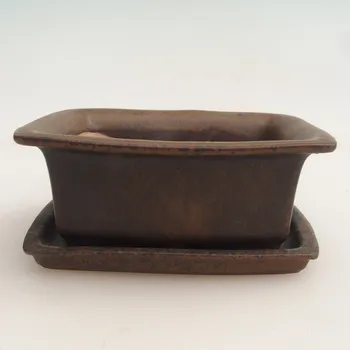 Květináč Bonsai miska + podmiska H11 - 11,5 x 10 x 4 cm. - hnědá