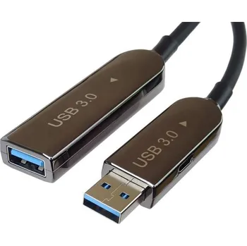 Datový kabel Kabel PremiumCord USB 3.2 A-A, M/F 15m, prodlužovací, optický AOC, černý