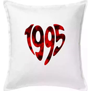 Polštář 1995 v srdci - Polštář 50x50 - 50x50 - Pouze potah ( Bílá )