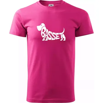 Pánská móda Basset nápis v těle - Klasické pánské triko vyšší gramáže - XL ( Purpurová )