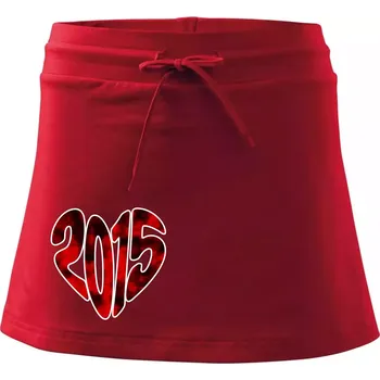 Dámská sukně 2015 v srdci - Sportovní sukně - two in one - L ( Červená )