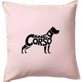 Polštář Cane corso nápis v těle - Polštář 50x50 - 50x50 - Pouze potah ( Světle růžová )