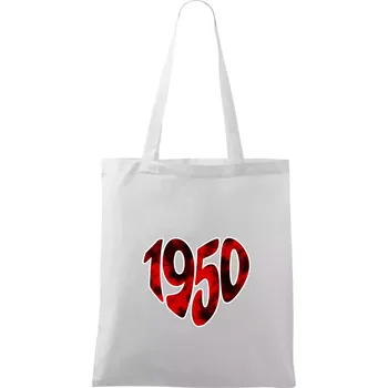 1950 v srdci - Taška bavlněná - 42 x 38 cm ( Bílá )