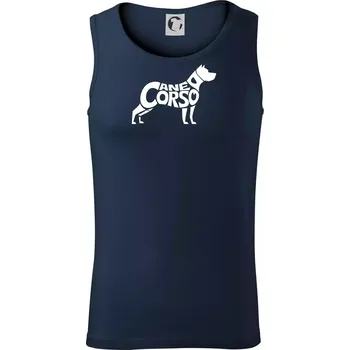 Cane corso nápis v těle - Tílko pánské Core - XL ( Námořní modrá (velmi tmavá - téměř černá) )