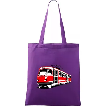 Nákupní taška Tramvaj T3R barevná - Taška bavlněná - 42 x 38 cm ( Fialová )