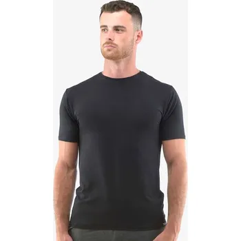 Pánské tričko GINA pánské tričko pánské slim fit s krátkým rukávem, krátký rukáv, šité, jednobarevné ECO Bamboo Sport 78005P - černá M, vel. M, černá