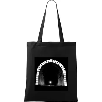 Tmavý tunel - Taška bavlněná - 42 x 38 cm ( Černá )