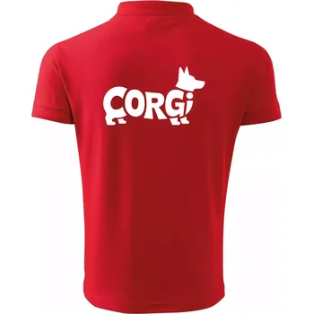 Pánská košile Corgi nápis v těle - Polokošile pánská Pique Polo 203 - L ( Červená )