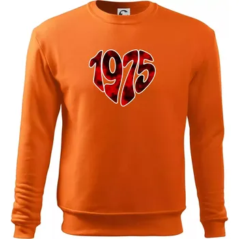 Pánská mikina 1975 v srdci - Mikina Essential pánská - 3XL ( Oranžová )