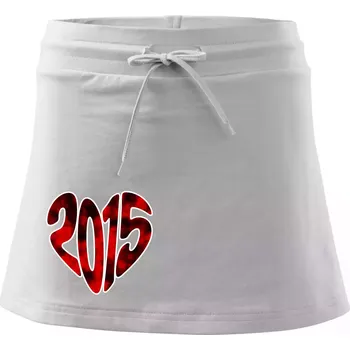 Dámská sukně 2015 v srdci - Sportovní sukně - two in one - M ( Bílá )
